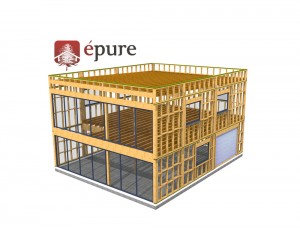 vue 3D structure bâtiment ossature bois toulouse epure construction bois