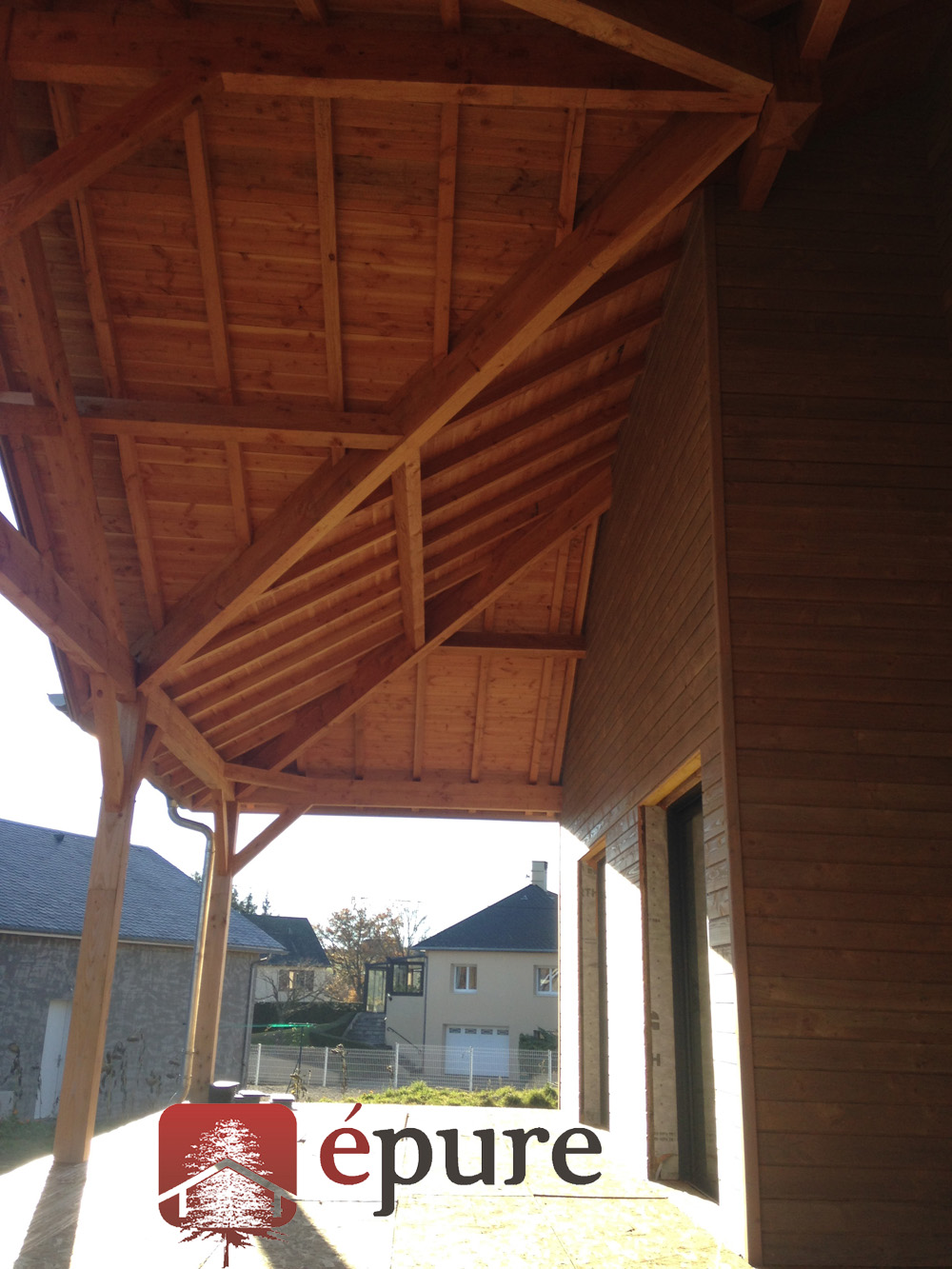 maison ossature bois douglas à Salles Curan épure construction bois